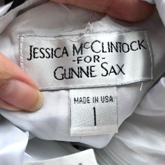 Vintage Jessica McClintock for Gunne Sax Chevron Strapless Mini Dress - 1 🇺🇸 - Picture 5 of 11